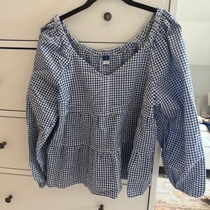 Old Navy Blue Checkered Women's Blouse